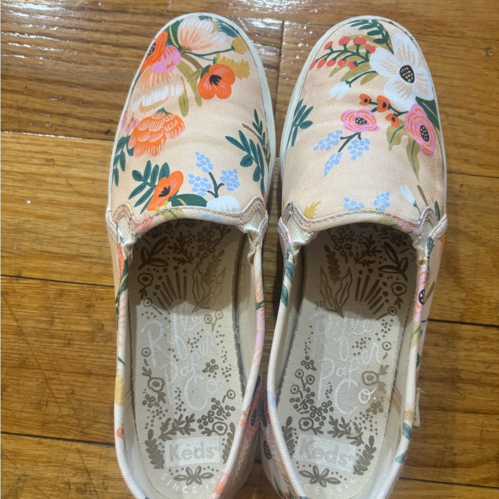 Keds Women's Floral Canvas Slip-On Sneakers - Cream and Multicolor